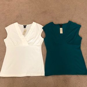 2 Ann Taylor Sleeveless V-Neck Top